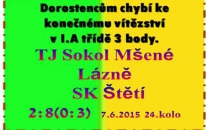 Na začátku druhého poločasu se dorostenci v Mšených Lázních chvilku hledali. ale zvládli to a mohli slavit vysokou výhru. 