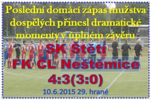 Mužstvo  dospělých vedlo už 3:0, ale hosté ve 2. poločase rychle náš náskok dotahovali.