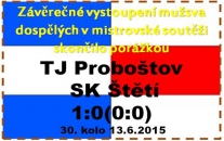 O osudu zápasu rozhodla jediná branka, která padla po hodině hry. 