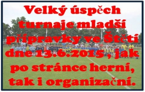 14 mužstev se v sobotu 13.6.2015 utkalo na velkém turnaji mladší přípravky ve Štětí.
