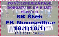 Dorostenci si po vítěztví nad Novosedlicemi 1 kolo před koncem už zajistili vítězství v I.A třídě 