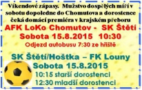Pozvánka na sobotní zápasy