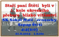 Staré gardě skončily prázdniny. Sepap má za sebou 1. utkání v okresním přeboru.