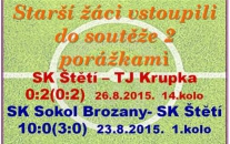 Krajský přebor starších žáků má za sebou 2 kola. Stále čekáme na 1. vstřelenou branku