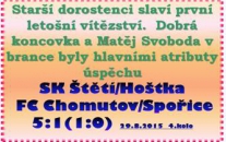 Starším dorostencům gratulujeme k vítězství. 