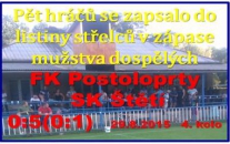 Výhra v Postoloprtech posunula mužstvo dospělých na 1. místo v tabulce