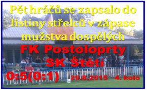 Výhra v Postoloprtech posunula mužstvo dospělých na 1. místo v tabulce