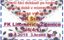 Velká radost po zápase starších žáků vypukla v našem táboře. Jak by také ne, když poslední vítězství v této kategorii jsme získali před více jak rokem
