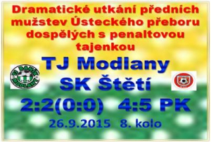 Zasloužená radost mužstva dospělých vypukla po penaltovém rozstřelu v Modlanech