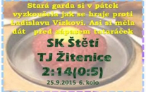 Tolik vynikajících fotbalistů fotbalistů ke vší úctě k hráčům Štětí na zdejším stadionu už dlouho nebylo. Stará garda Žitenic s bývalými ligovými hráči v sestavě.
