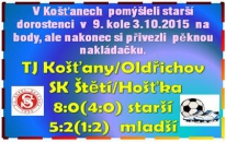 Výsledkově nepovedený víkend mládežnických mužstev zahájili dorostenci v Košťanech.