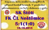 10.10. 10. kolo Hezky se ta čísla se sešla v zápase mužstva dospělých na domácím trávníku. Navíc se nám dařilo a dokázali jsme vyhrát vysokým rozdílem.