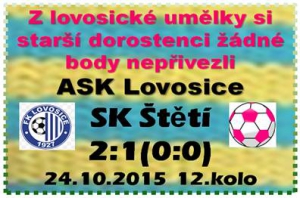 Starší dorostenci mohli v závěru vyrovnat, ale nestalo se tak a domů se vraceli smutní 