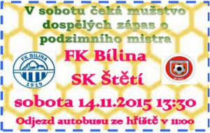 Na jaře jsme gól v Bílině nevstřelili a v penaltovém rozstřelu zvítězili domácí. V sobotu se tuto nepříznivou bilanci pokusíme změnit  