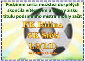 V Bílině jsme šli do vedení po krásné brance Maláka, ale domácí ještě do poločasu vyrovnali a rozhodovalo se až v závěru zápasu.