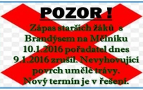 Starší žáci mají v neděli volno. Zápas byl přeložen 