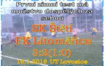 Úspěšný vstup mužstva dospělých do nového roku. V přípravném zápase v Lovosicích jsme porazili FK Litoměřice.