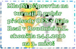 Mladší přípravka byla naším prvním mužstvem, které se představilo na turnajích pořádaných OFS pod názvem O pohár předsedy OFS