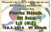Před odjezdem na soustředění si starší žáci vyzkoušeli herní formu v zápase proti Pšovce na Mělníku a bylo z toho zasloužené vítězství. 