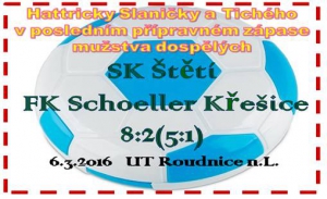 Se zápasovou zimní přípravou jsme se rozloučili vysokou výhrou. Mužstvo dospělých startuje jaro za týden v Hrobcích.