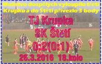 Na horké půdě v Krupce jsme vsadili na dobrou obranu  a využívali každé příležitosti rychle zaútočit. 2x to vyšlo a důležité body se do tabulky přičítaly na naše konto,        