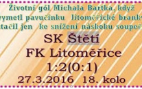 Mladší žáci sehráli vyrovnaný zápas proti favoritovi z Litoměřic.  Velmi dobrý výkon, kterému v závěru chybělo jen vyrovnání.