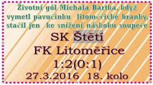 Mladší žáci sehráli vyrovnaný zápas proti favoritovi z Litoměřic.  Velmi dobrý výkon, kterému v závěru chybělo jen vyrovnání.