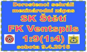 Minulý víkend měli dorostenci volno a tak využili nabídky sehrát atraktivní zápas s lotyšským mužstvem. Štětským trenérům chyběly některé opory a na výsledku se to také podepsalo.