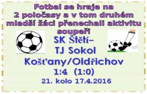 Po prvním poločase to vypadalo, že mladší žáci kráčí pro vítězství. Soupeř však zabral a zůstali jsme bez bodu.  