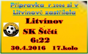 Přípravka r.2006 v Ústeckém přeboru společně s  Roudnicí n.L. válí a je na 2. místě tabulky. Je 