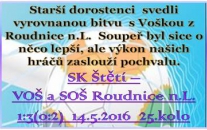 Starší dorostenci předvedli solidní výkon a chyběla jen častější střelba. Hůře dopadli mladší, kteří  vyfasovali desítku.