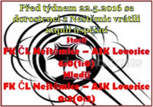 Starší dorostenci v Neštěmicích odpadli ve 2. poločase. Vylepšit si bilanci si budou chtít 28.5. 2016 doma proti Lovosicím, na jejichž hřišti na podzim prohráli 2:1.   