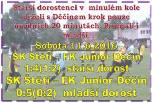 Když ve 20. minutě vstřelil Jakub Marek naši vedoucí branku, tak se zdálo, že se chystá překvapení. Hosté však zabrali, naši hráči přestali kombinovat a Děčín vývoj zápasu otočil ve svůj prospěch.