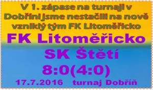 Obhajobu vítězství na turnaji v Dobříni mužstvo dospělých zahájilo neúspěšně