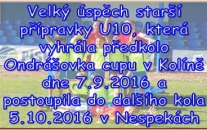 Ve středu vyrazila přípravka U10 do Kolína na Ondrášovka cup a domů přivezla 1. místo a postup do Nespek 