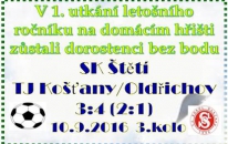 Loni se obě mužstva střetávala v Ústeckém přeboru. Letos je to v I.A třídě dorostu. Většinu zápasu jsme vedli, ale konec utkání nám nevyšel.