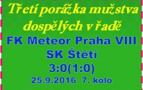 Ve 2. poločase v době, kdy jsme se snažili o vyrovnání  jsme přišli o vyloučeného hráče,  ale i o body, které zůstaly na Meteoru.