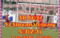 8 branek a vítězství domácího týmu. Fanoušci mužstva dospělých SK Štětí museli být spokojeni. Vedli jsme už o 3 branky, ale nakonec jsme se strachovali o výsledek. 