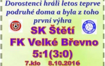 Rychlé branky branky v úvodu zápasu a 2 sporné okamžiky při vstřelení branky. Zasloužené vítězství našich dorostenců.  .  