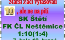 Starší žáci v domácím prostředí prohráli s 2. celkem tabulky a patří jim 7. místo v ústeckém přeboru 