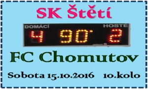 O poločas zápasu mužstva dospělých proti Chomutovu už moc fanoušku v úspěch Štětí nevěřilo. Nastal však velký obrat a skóre se zcela otočilo.