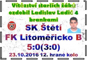 Starší žáci mají 18 bodů a patří jim 7. místo v Ústeckém přeboru. Ve 2. zápase v řadě udrželi čisté konto a jsou 1 bod za 6. místem , které bude v průběhu jara ještě postupovým mezi ty lepší mužstva přeboru.