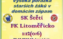 S vítězstvím před zápasem proti vedoucímu celku tabulky Ústeckého přeboru starší žáci asi moc nepočítali, ale porážka dvouciferným rozdílem o dobré formě nesvědčí. 