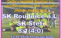 Zápasem s vedoucím celkem tabulky zakončili starší žáci svoji podzimní cestu Ústeckým přeborem. Završili tak sérii 3 těžkých utkání v samotném závěru podzimu. Nebodovali v nich ani jednou a v konečném součtu jim patří 8. místo.  