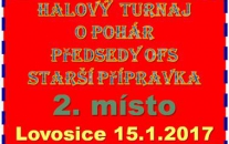 Po měsíční přestávce čekal starší přípravku první halový turnaj v tomto roce. Dostala se až do finále, kde podlehla FK Litoměřicku.
