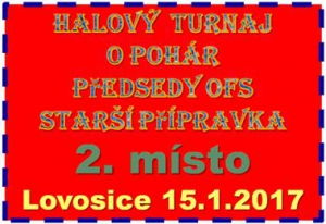 Po měsíční přestávce čekal starší přípravku první halový turnaj v tomto roce. Dostala se až do finále, kde podlehla FK Litoměřicku.