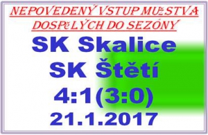 První přípravný zápas mužstva dospělých na jarní část sezóny skončil vysokou porážkou. 