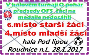 Dopoledne starší a odpoledne mladší žáci sehráli již tradiční halové turnaje O pohár předsedy OFS  