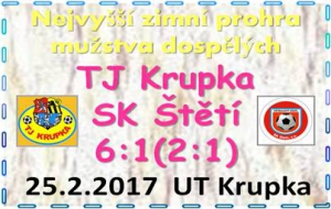 Začátek zápasu mužstva dospělých v Krupce vypadal nadějně, ale pak už stříleli branky jen domácí a vysoko vyhráli.