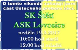 Silný tým Lovosic čeká na úvod jara starší žáky. 4. tým tabulky, se kterým v posledním zápase prohráli 7:0. Zápasem dvou 9 bodových je utkání mladších žáků stejných soupeřů.  